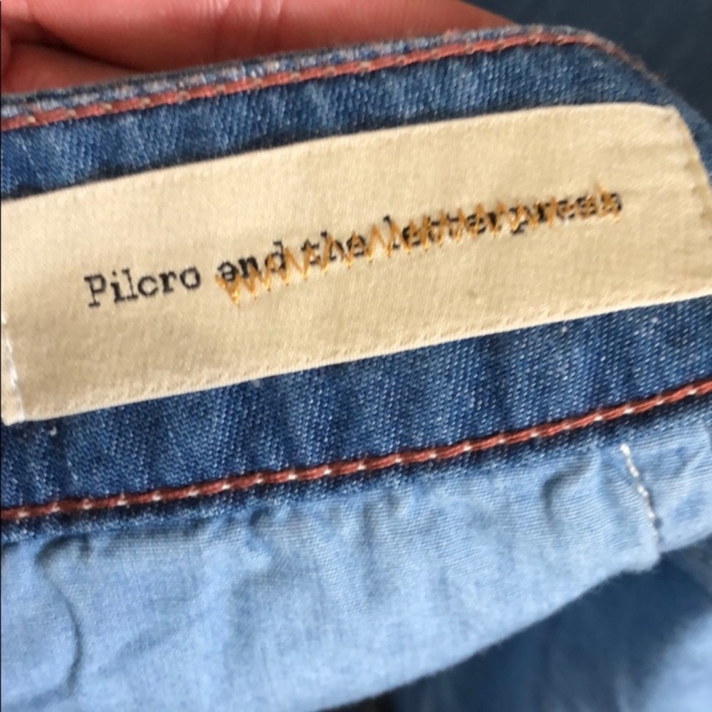 Anthropologie Pilcro Wide-Leg Chambray Jeans 2 - Picture 8 of 8